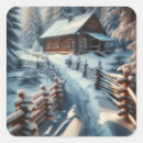 Search for winter cabin stickers Pine trees