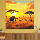Search for african sunset canvas prints Wild animals
