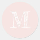 Search for pink and white monogram stickers Simple