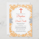 Recherche de damask baptême invitations Croix