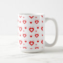 Search for white hearts pattern mugs Cute