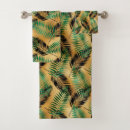 Search for green leaves bath towels Gold