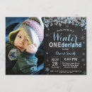 Search for silver 1st birthday invitations Winter onederland