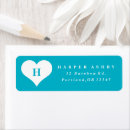 Search for teal heart return address labels For her