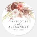 Search for orange round wedding stickers Floral