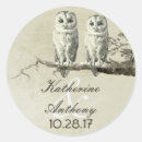 Search for owl wedding stickers Vintage
