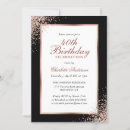 Search for rose gold 40th birthday invitations Black