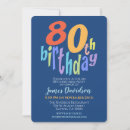 Search for 80 year old men birthday invitations Typography