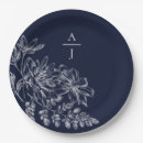 Recherche de bleu marine assiettes Monogramme