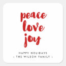 Search for love joy peace stickers Red
