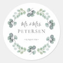 Search for mr and mrs wedding stickers Botanical