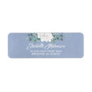 Search for white flowers return address labels Dusty blue
