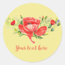 Search for watercolor poppies stickers Red