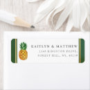 Search for gold pineapple return address labels Luau