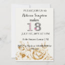 Search for white flowers birthday invitations Gold