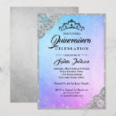 Recherche de pourpre et bleu invitations Quinceanera
