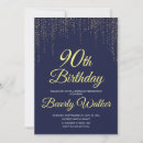 Search for blue 90th birthday invitations Adult birthday party