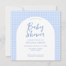 Search for blue gingham baby shower invitations Minimalist