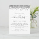 Search for silver glitter wedding invitations Glam