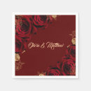 Search for red rose napkins Red and gold