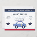 Recherche de voiture police invitations Bleu