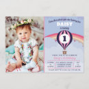 Search for hot air balloon 1st birthday invitations Pink