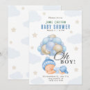 Search for ready to pop baby boy shower invitations Baby blue white green