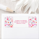 Search for pink flowers return address labels Bright