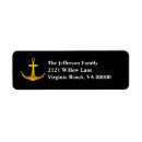Search for gold anchor return address labels Navy
