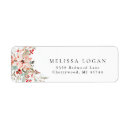 Search for winter flowers return address labels Red