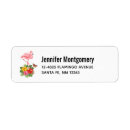 Search for pink bird return address labels Leaves