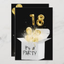Search for 18th balloons birthday invitations Gold