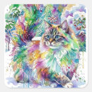 Search for fluffy cat stickers Watercolor