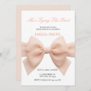 Search for black white bow bridal shower invitations Typography simple minimal chic