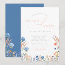 Search for elegant blue and orange wedding invitations Boho chic