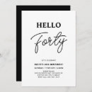 Search for black and white 40th birthday invitations Simple