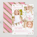 Search for 3 photo birthday invitations Pink