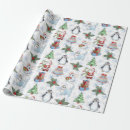 Recherche de pingouin de père noël papier cadeau Bonhomme de neige