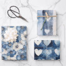 Search for blue denim wrapping paper Floral