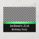 Search for black and white check invitations Racing
