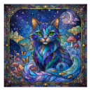 Search for cat with glasses posters Blue
