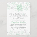 Search for mint green and silver invitations Winter wonderland