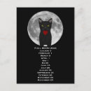 Recherche de pleine lune chat cartes postales Noir