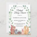Search for forest friends baby shower invitations Watercolor greenery