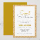 Search for gold glitter sweet 16 invitations Trendy