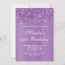 Search for purple and silver birthday invitations Sparkly