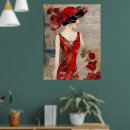 Recherche de robe rouge posters Femme