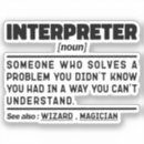 Recherche de interprétation autocollants Interprète