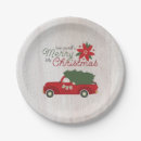 Search for red truck paper plates Christmas tree