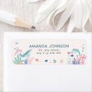 Search for pink whale return address labels Under the sea